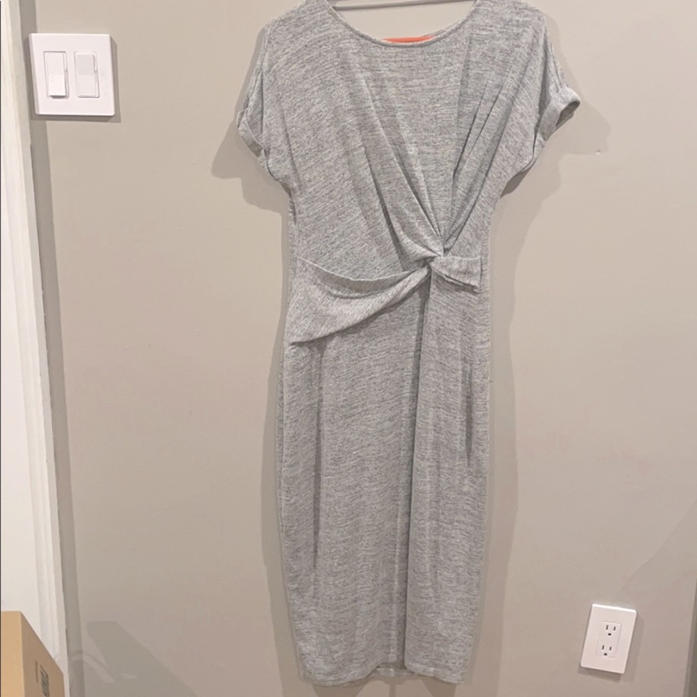 Mid length comfortable grey dress